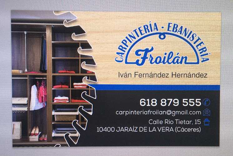 Fotografia tomada fuera de Carpintería Ebanistería Froilán - Carpintería en Jaraíz de la Vera, Cáceres