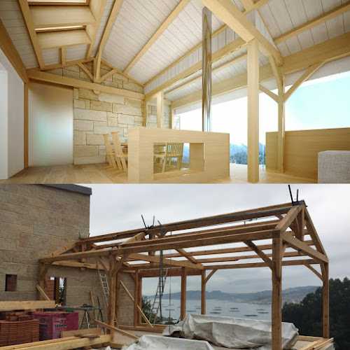 Fotografia tomada fuera de Timber Frame España S.L.U - Construtor de casas de madeira en Salvaterra de Miño, Pontevedra